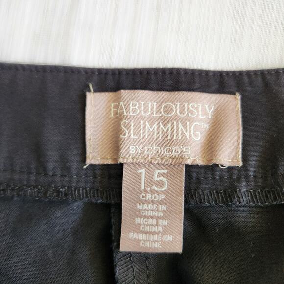 Fabulously Slimming by Chico's Pants Women's 1.5 Black Dress Minimalist Workwear - Picture 7 of 15